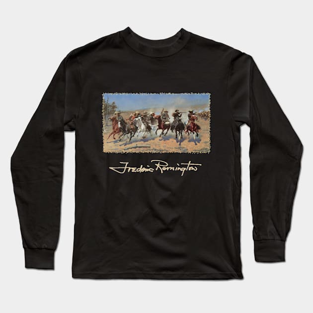 A Dash for Timber by Frederic Remington Long Sleeve T-Shirt by MasterpieceCafe